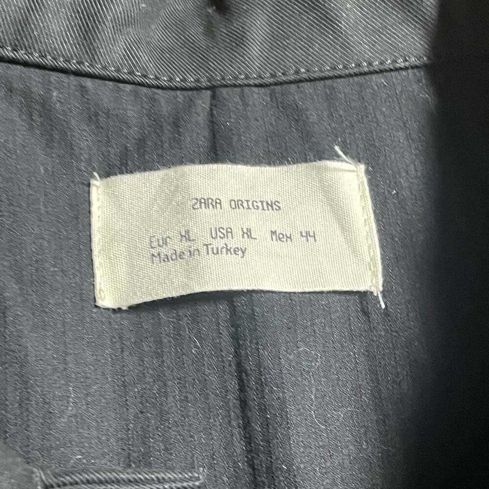Zara Origins Black Cotton Overshirt Jacket XL - Picture 4 of 6